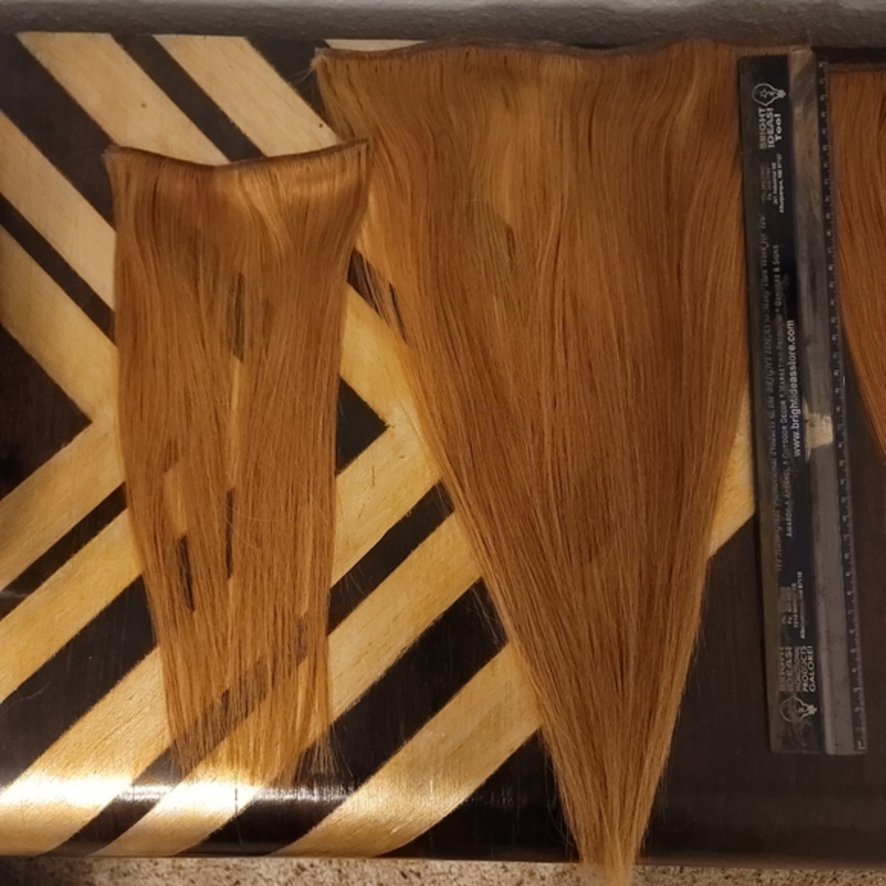 Bellamis bead in weft extension in chestnut brown